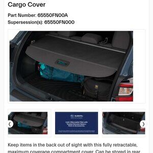 24-26 Subaru Impreza XV Crosstrek OEM Rear Trunk Retractable Cargo Tonneau Cover